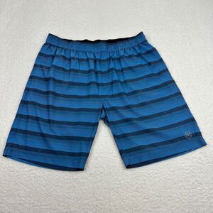 Travis Mathew Swim‎ Trunks Men's XL Blue Striped Lined Pockets Board Shorts